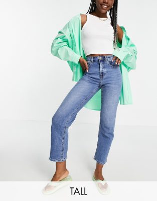 Only Tall Megan kick flare jeans with extra high waist in light blue - ASOS Price Checker