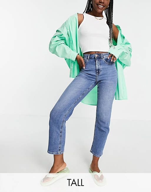 Only Tall Megan kick flare jeans with extra high waist in light blue