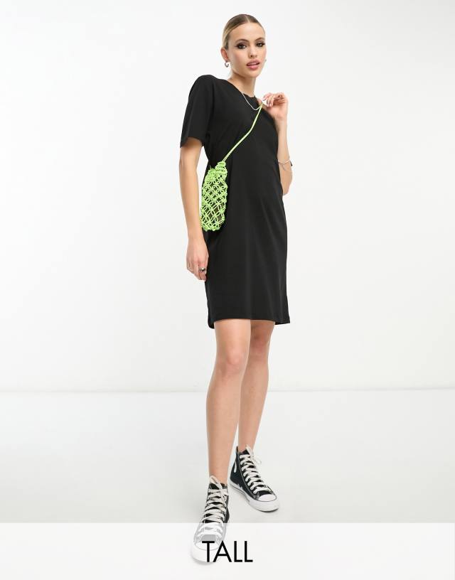 Only Tall mini T-shirt dress in black