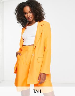 Only Tall oversized blazer in bright orange