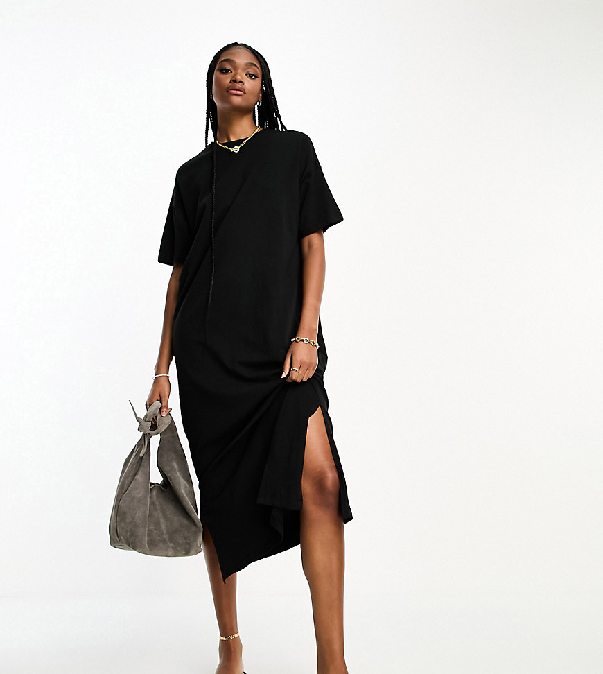 ONLY Tall oversized maxi t-shirt dress in black