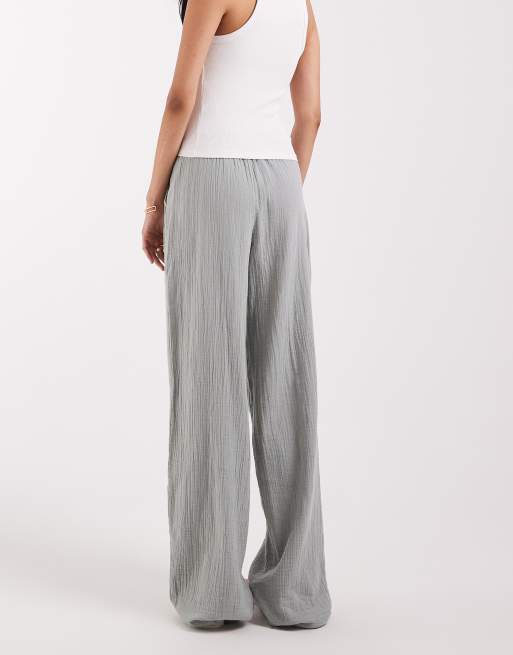 ONLY Tall - Pantalon ample en gaze - Sauge clair, 4 de 5