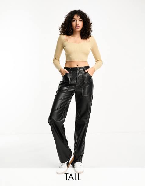 Pantalons Taille Haute en Cuir pour Femme ASOS