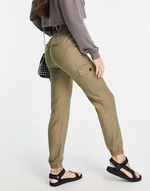 Only Tall - Pantalon cargo avec lien à la taille - Kaki, 2 de 4