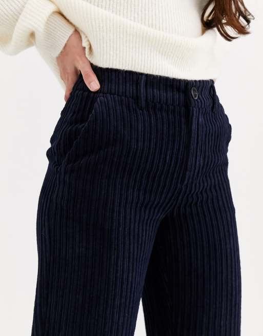 Pantalon velours bleu marine femme hot sale