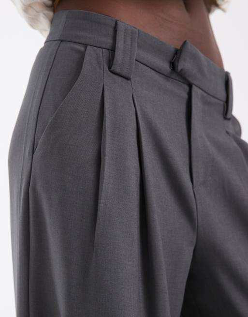 ONLY Tall pantalones de sastre de pernera ancha en gris oscuro, 5 de 5