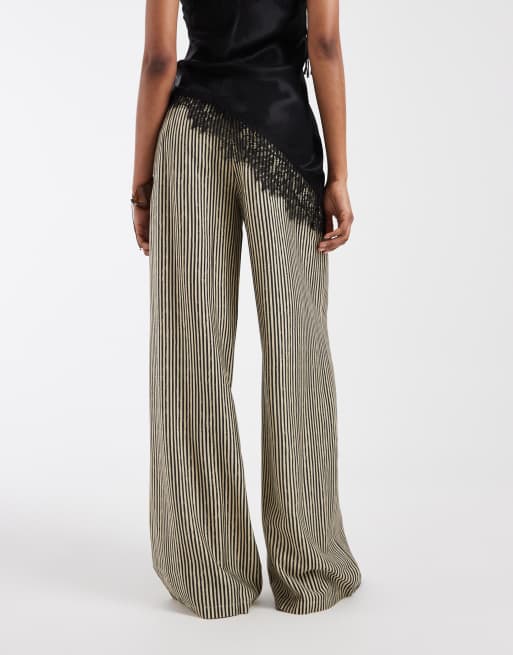 ONLY Tall - Pantaloni neri a righe, 2 di 5