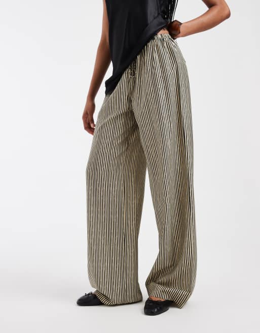 ONLY Tall - Pantaloni neri a righe, 4 di 5