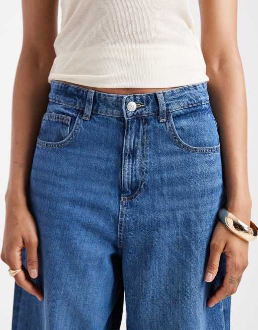 ONLY Tall Paulina high waist baggy jeans in dark blue denim