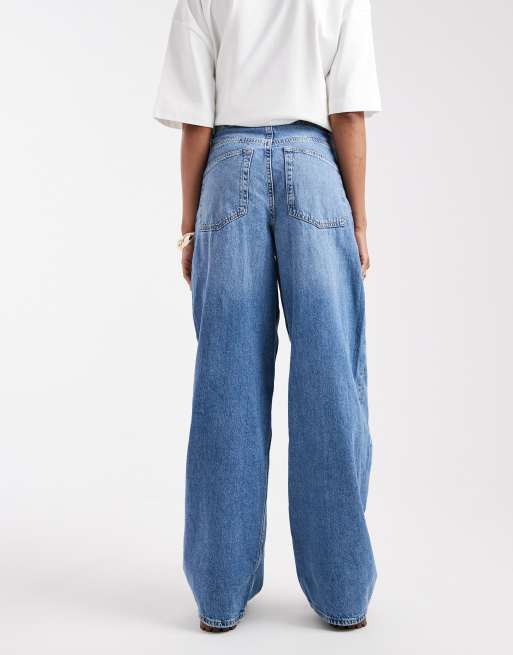 ONLY Tall Paulina high waist baggy jeans in light blue denim