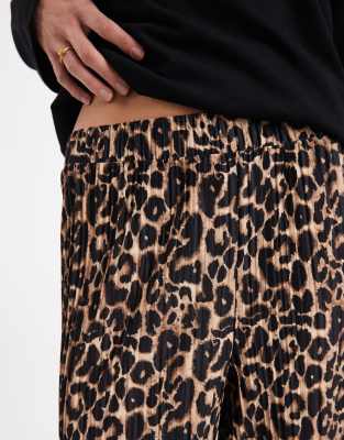 Only Tall Pull-up Loose Pants In Brown