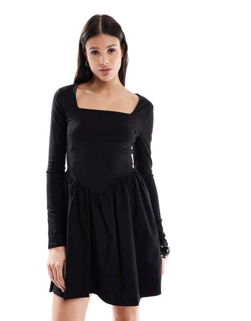 ONLY Tall - Robe corset courte à manches longues - Noir, 2 de 4