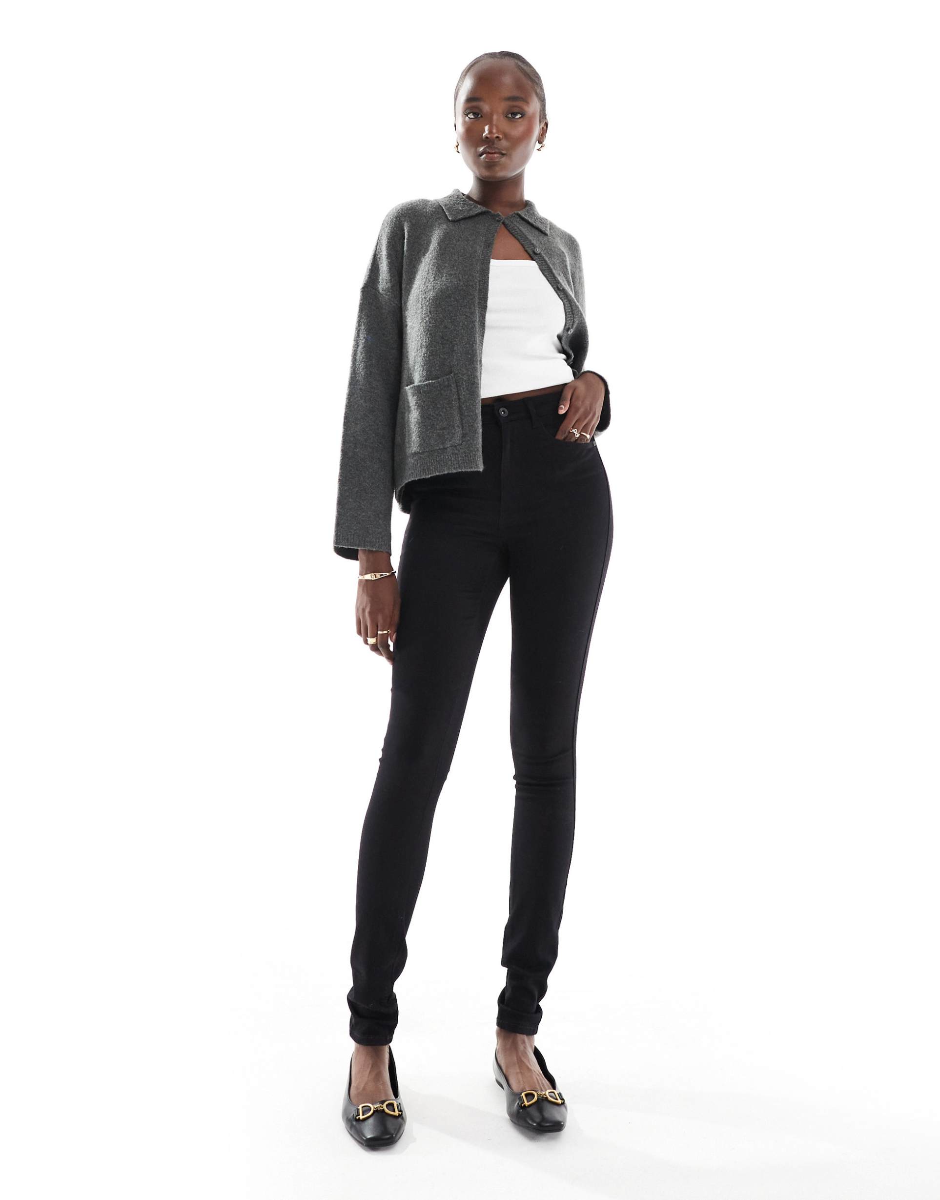 only tall royal high waisted skinny jeans in black