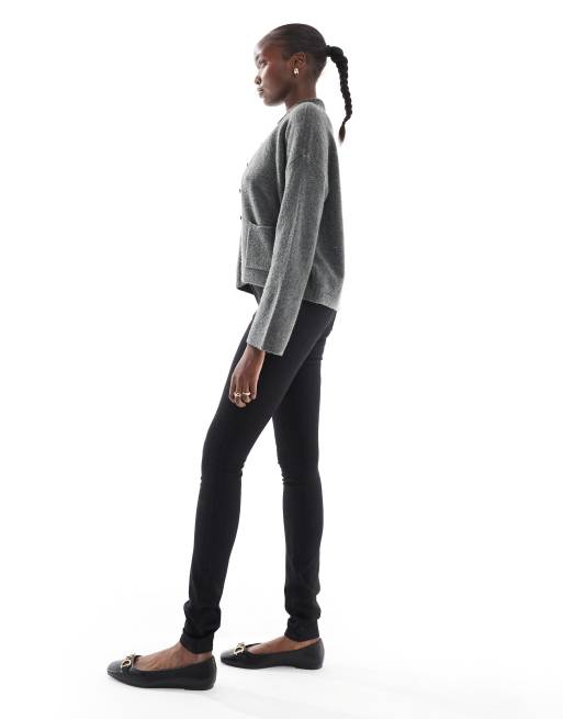Only Tall Royal high waisted skinny jeans in black