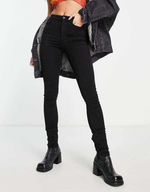 Only Tall - Royal - Skinny jeans met hoge taille in zwart , 4 van 4
