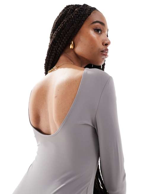 ONLY Tall slinky seamless maxi dress in light grey ASOS