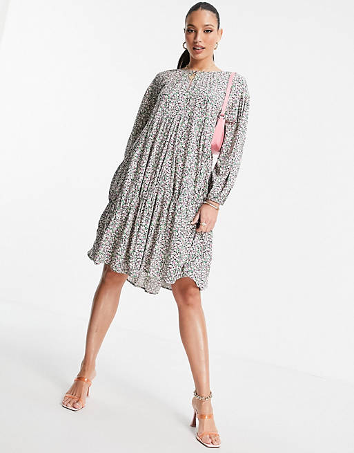 Dresses Only Tall smock mini dress in colourful ditsy floral print 