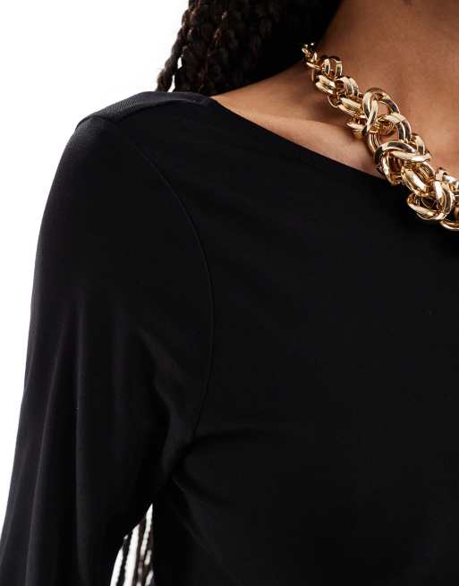 ONLY Tall – Svart, ledig jumpsuit med djup ringning baktill, 4 av 4