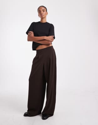 Only Tall Tailored Pants In Brown
