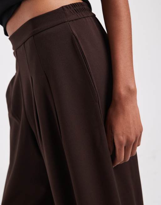 ONLY Tall tailored trousers in chocolate brown, 2 of 5