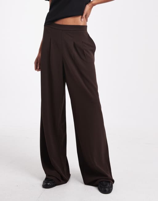ONLY Tall tailored trousers in chocolate brown, 3 of 5