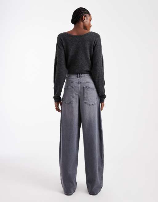ONLY Tall Tamy barrel jeans in grey denim, 3 of 5
