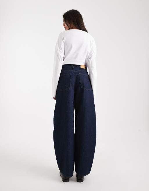 ONLY Tall - Taylor - Mørkeblå højtaljede jeans med tøndeformede ben, 2 af 5