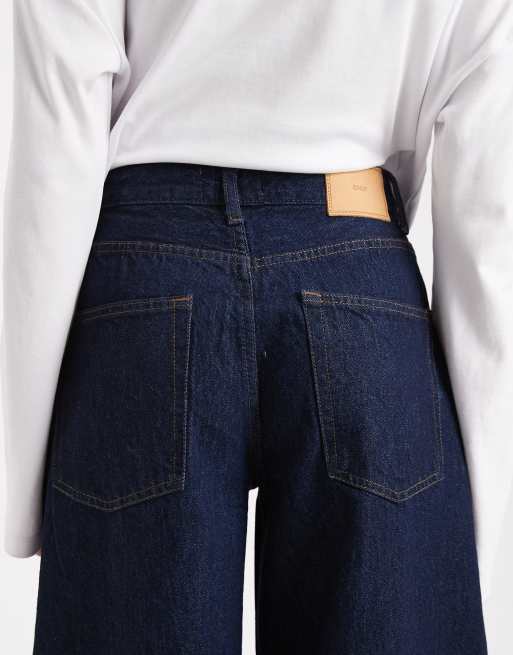 ONLY Tall - Taylor - Mørkeblå højtaljede jeans med tøndeformede ben, 4 af 5