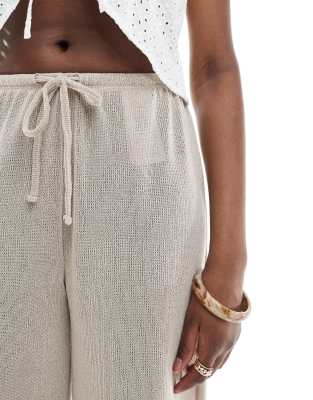 Only Tall Tie Front Loose Pants In White