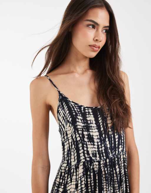 ONLY Tall - Vestito lungo blu navy con stampa astratta, 2 di 4