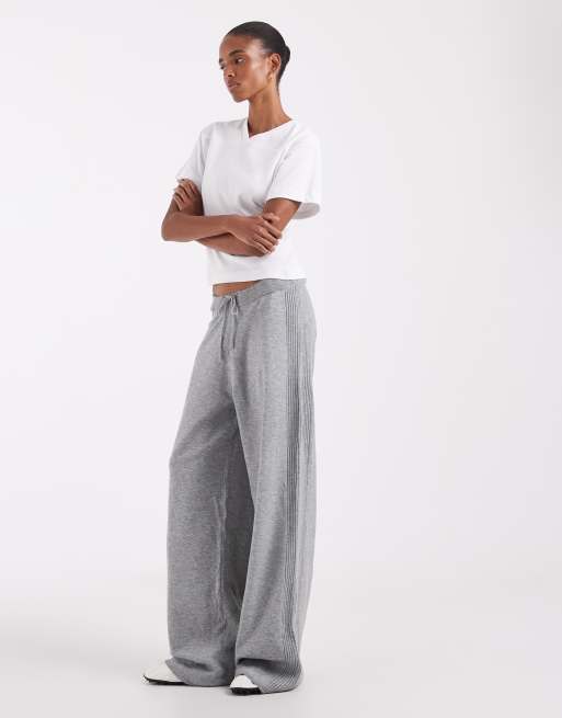 ONLY Tall wide leg knitted trousers in mid grey, 5 of 5
