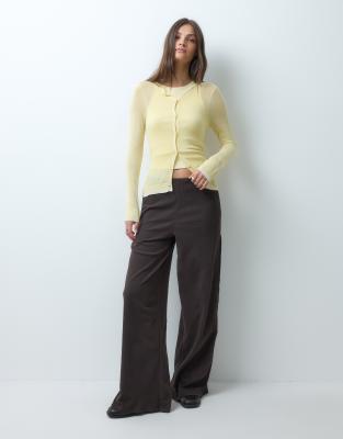 Only Tall Wide Leg Pants In Brown