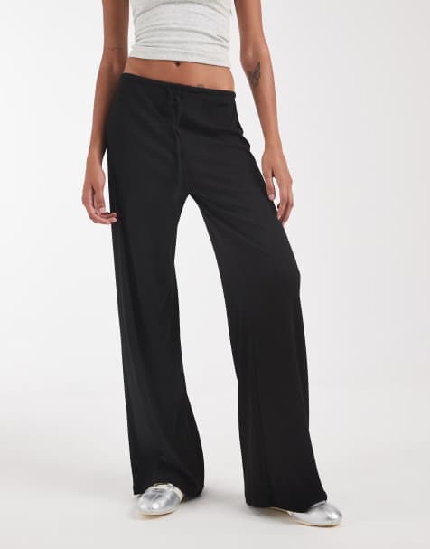 ONLY Tall wide leg trousers in black - view 1