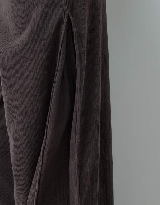ONLY Tall wide leg trousers in chocolate brown, 4 of 5