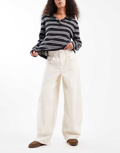 ONLY Tamy barrel jeans in ecru