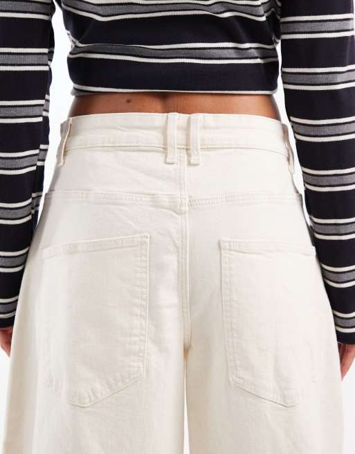 ONLY - Tamy - Ecrufarvede jeans med tøndeformede ben, 5 af 5