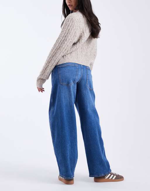 ONLY – Tamy – Mellanblå jeans med barrelben, 3 av 5