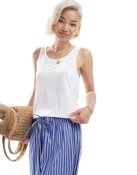 ONLY – Tanktop mit lockerer Passform in Weiß - view 1