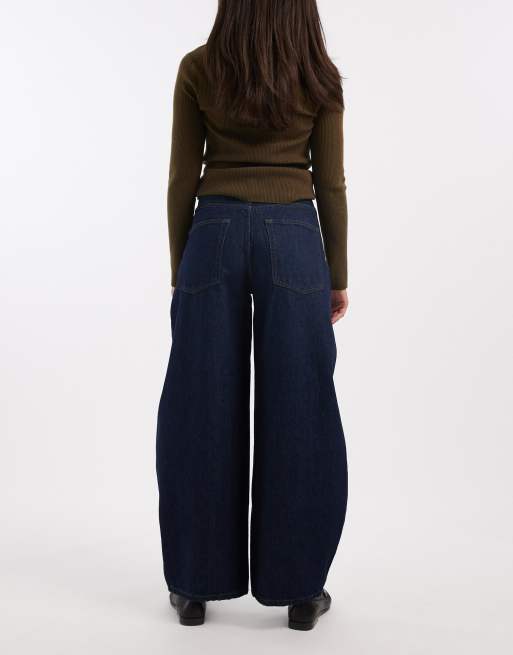 ONLY – Taylor – Barrel-Jeans in Dunkelblau mit hohem Bund, 3 von 5