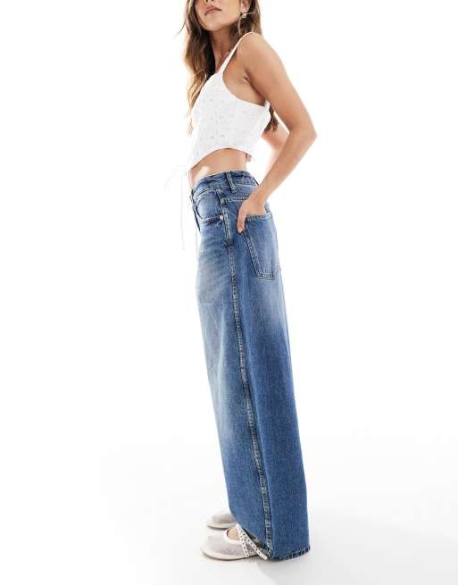 ONLY – Taylor – Ciemnoniebieskie jeansy barrel z podwyższonym stanem, 2 z 5