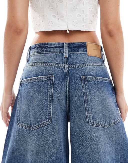 ONLY – Taylor – Ciemnoniebieskie jeansy barrel z podwyższonym stanem, 4 z 5