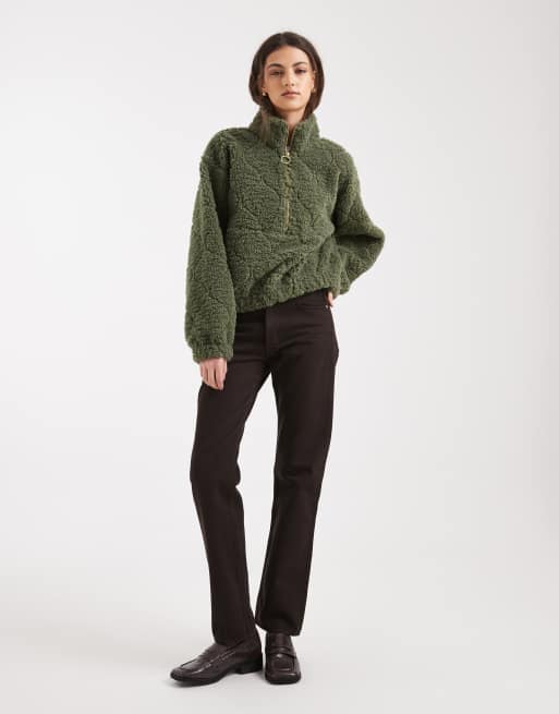 ONLY teddy boxy fleece in dark green, 2 of 4