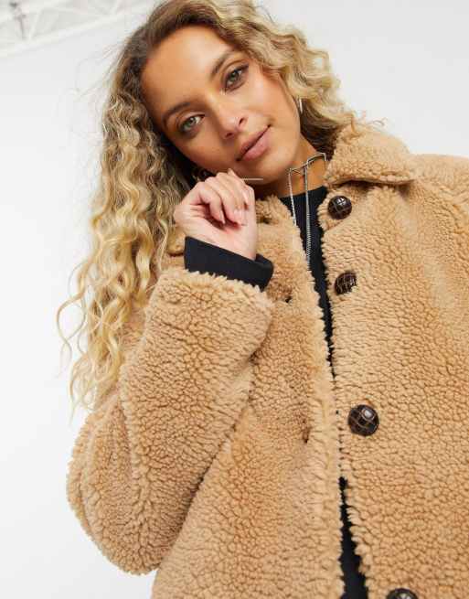 Only - Teddy jack in zandkleur, 3 van 4