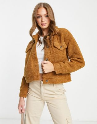Only telma teddy jacket in brown