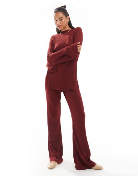 ONLY textured co-ord in dark red - view 1