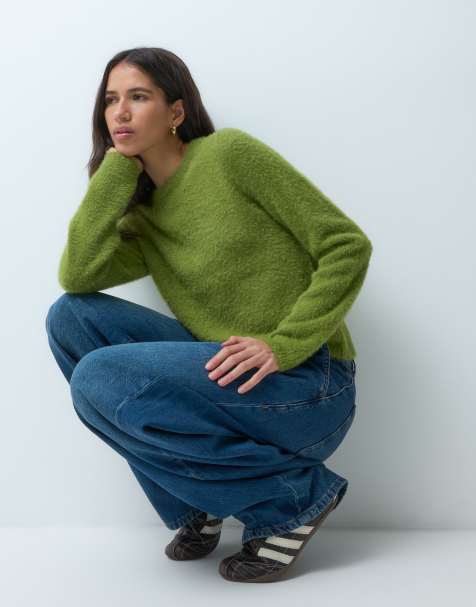 ONLY textured jumper in green - view 1