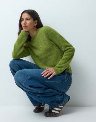 Only Textured Sweater In Green