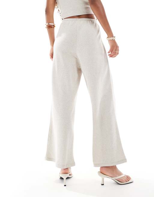 ONLY textured wide leg tailored pants in stone - part of a set, 2 of 5