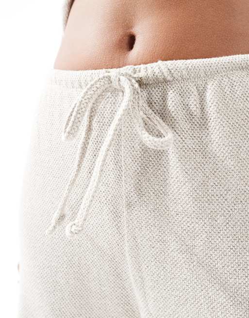 ONLY textured wide leg tailored pants in stone - part of a set, 4 of 5