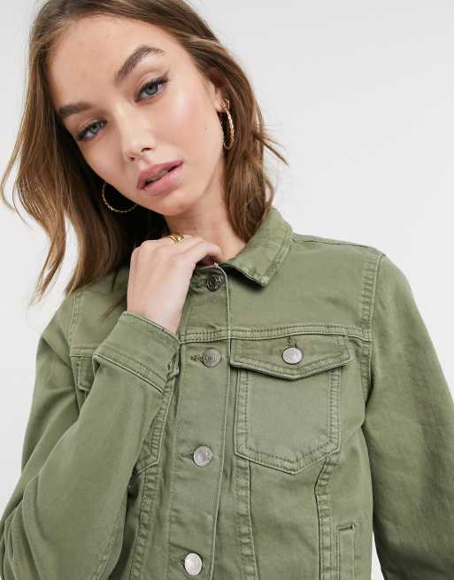 Khaki denim 2025 jacket women